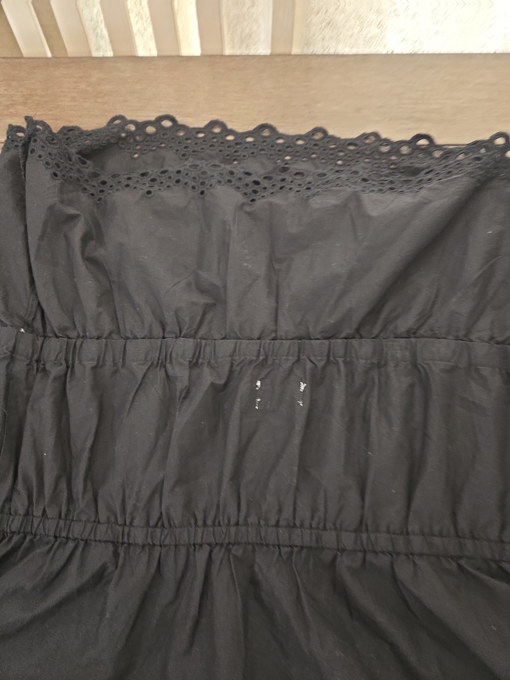 NWT Time and Tru Black Strapless Eyelet Tiered Midi Dress Sizes XS S M L XL - Picture 13 of 13